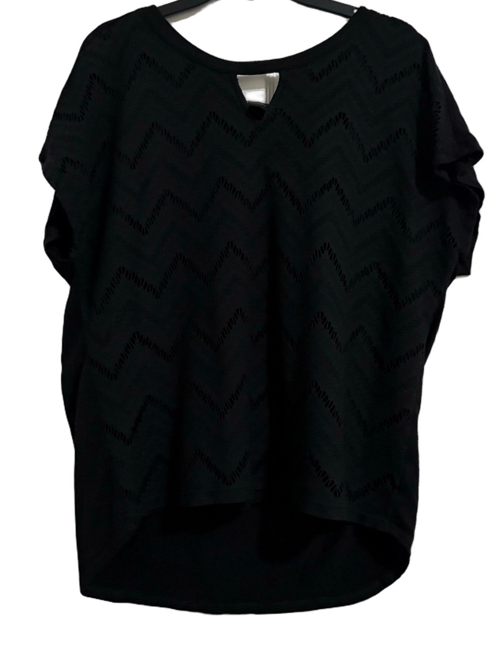 AB Studio Black Chevron Top